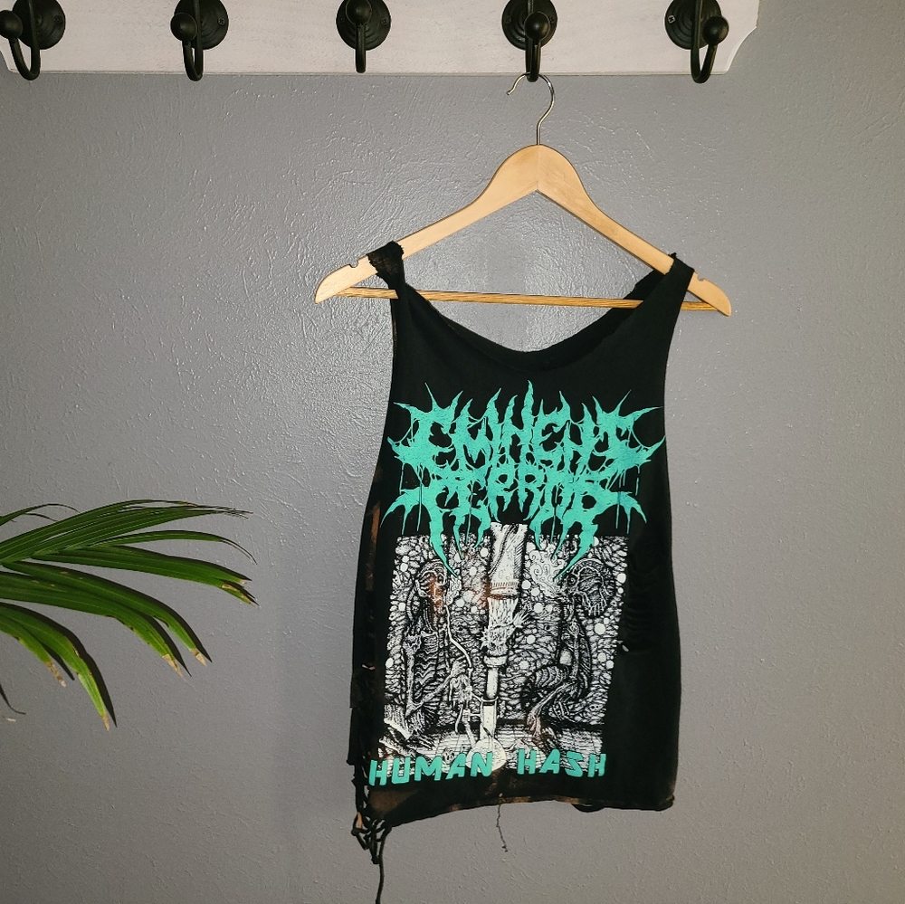 Distressed band tee